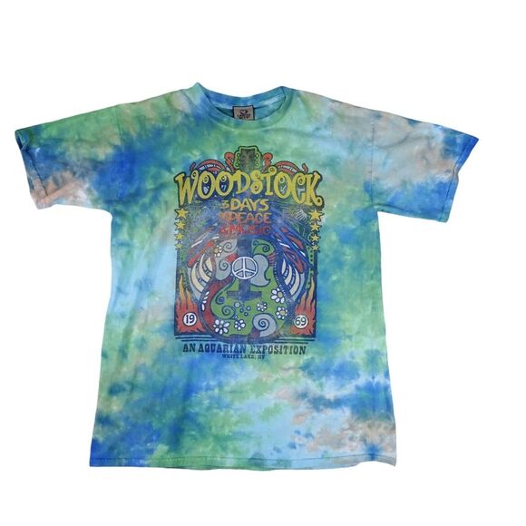Liquid Blue Other - Vintage Liquid Blue Woodstock T Shirt Mens Medium Band Green Tie-Dye Psychedelic